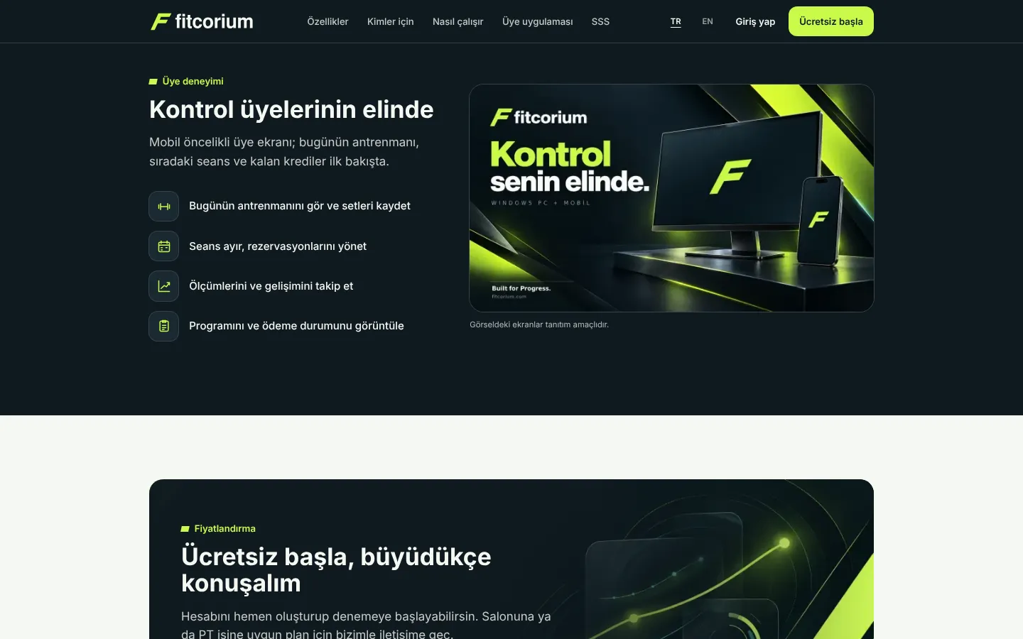 Fitcorium üye deneyimi
