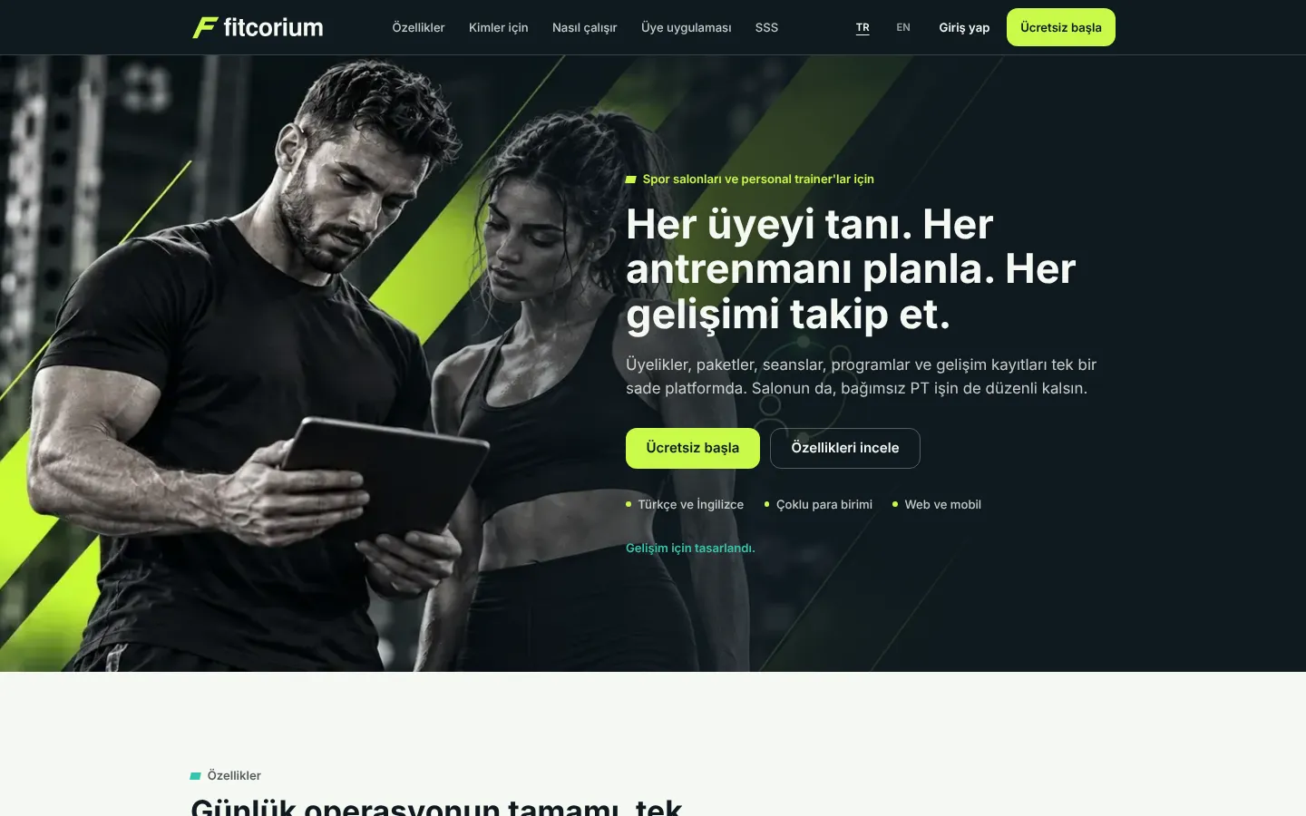 Fitcorium ana sayfası