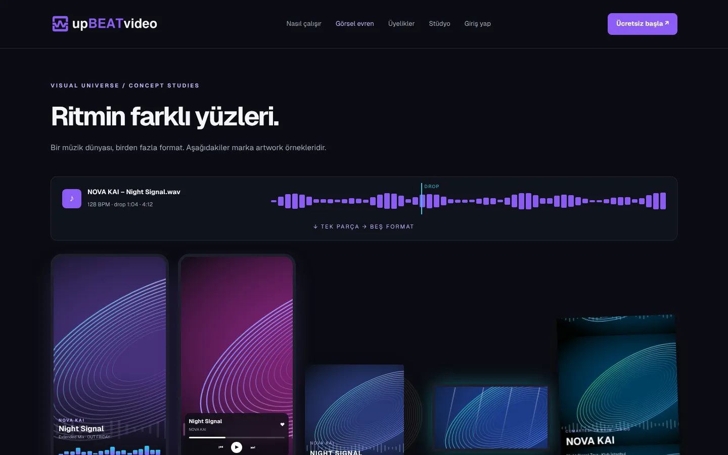 upBEATvideo görsel evren sayfası