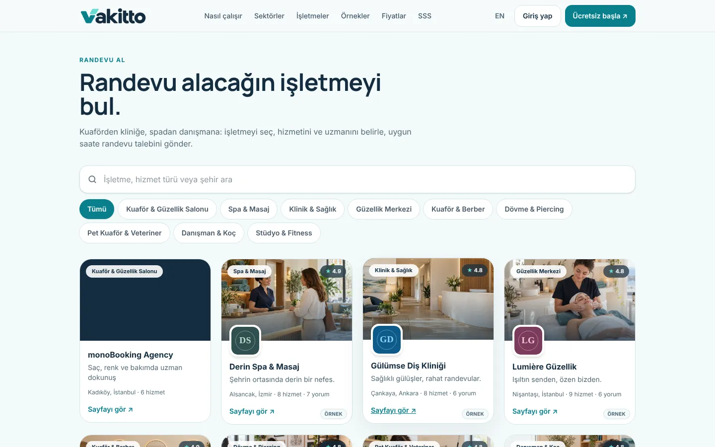 Vakitto işletme rehberi