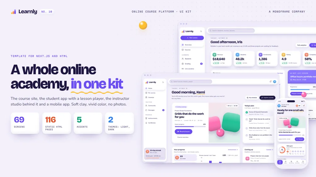 Learnly online kurs platformu teması kapak görseli